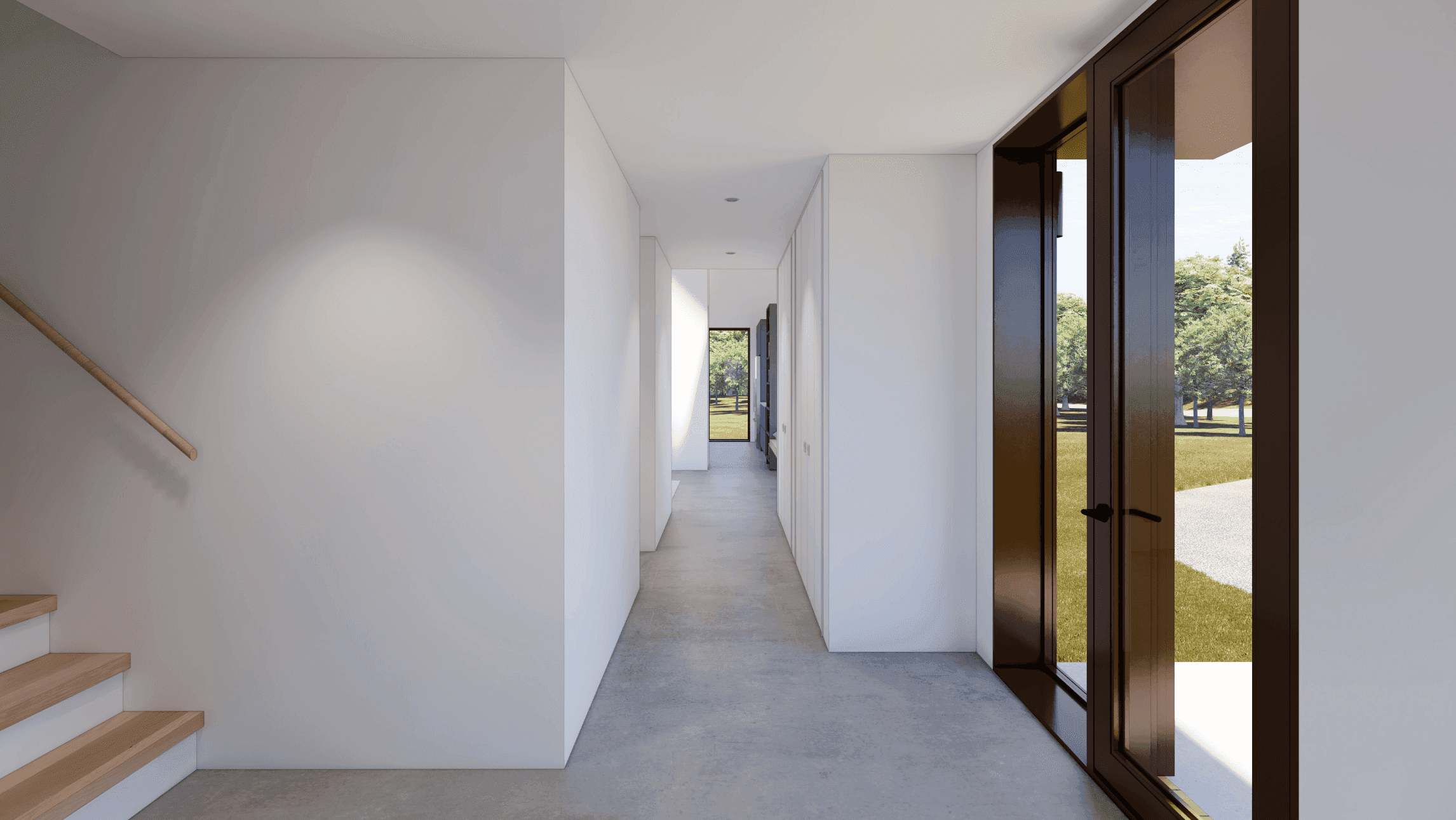 Cabin interior 3D rendering